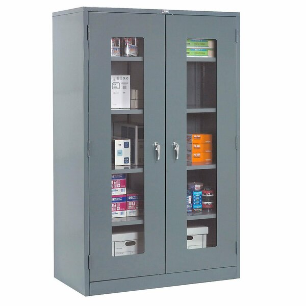 Global Industrial Clear View Storage Cabinet Assembled 36x18x78, Gray 237666GY